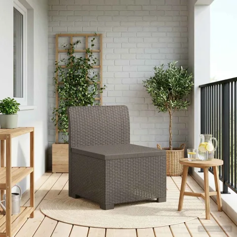vidaXL Canapea de Grădină cu 1 Loc Aspect Rattan PP Gri deschis
