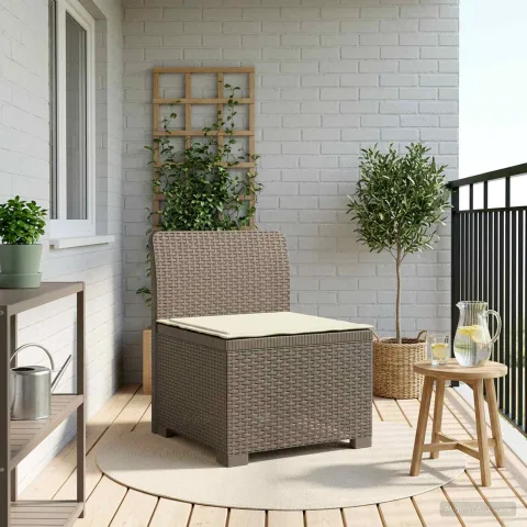 vidaXL Canapea de Grădină cu 1 Loc cu Pernă Aspect Rattan PP
