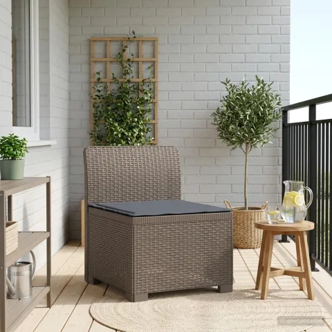 vidaXL Canapea de Grădină cu 1 Loc cu Pernă Aspect Rattan PP