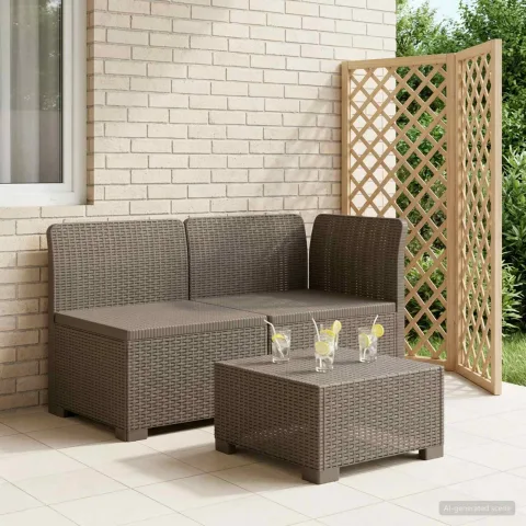 vidaXL Canapea de Grădină cu 2 Locuri Aspect Rattan PP Gri deschis