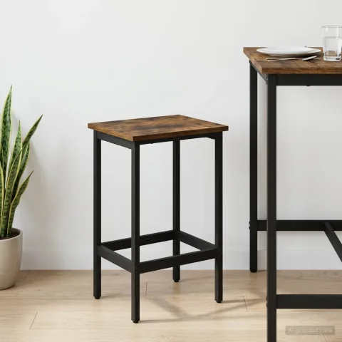 vidaXL Scaun de bar Stejar fumuriu 40 x 32 x 74 cm Lemn prelucrat