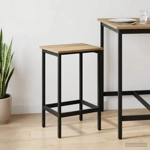 vidaXL Scaun de bar Stejar Artizanal 40 x 32 x 74 cm Lemn prelucrat