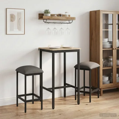 vidaXL Scaun de bar 2 buc. Gri deschis 40 x 32 x 74 cm Lemn prelucrat