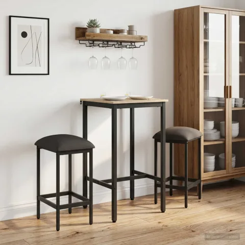vidaXL Scaun de bar 2 buc. Gri închis 40 x 32 x 74 cm Lemn prelucrat