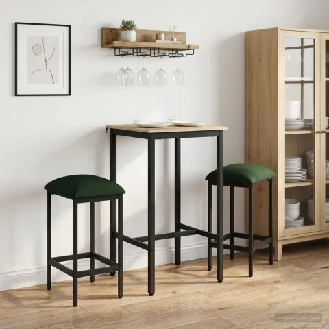 vidaXL Scaun de bar 2 buc. Verde închis 40 x 32 x 74 cm Lemn prelucrat