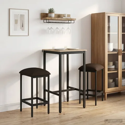 vidaXL Scaun de bar 2 buc. Gri taupe 40 x 32 x 74 cm Lemn prelucrat