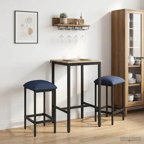 vidaXL Scaun de bar 2 buc. albastru 40 x 32 x 74 cm Lemn prelucrat