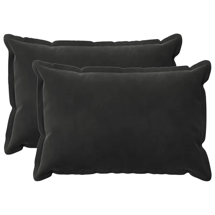 vidaXL Pernă cu pernă HOUTEN 2 buc. Negru Catifea
