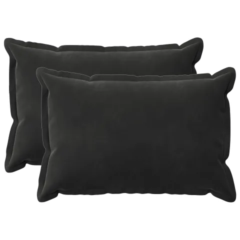 vidaXL Pernă cu pernă HOUTEN 2 buc. Negru Catifea