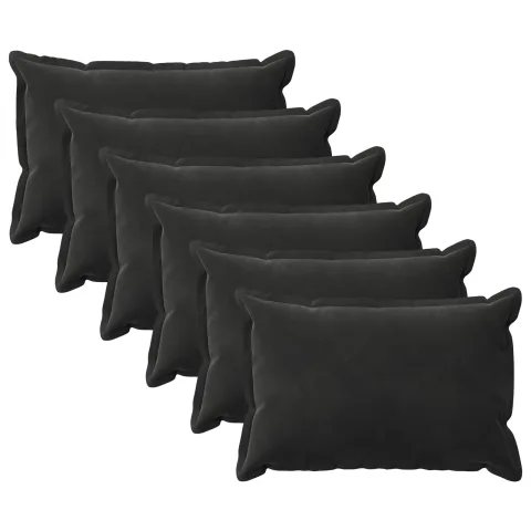 vidaXL Pernă cu pernă HOUTEN 6 buc. Negru Catifea