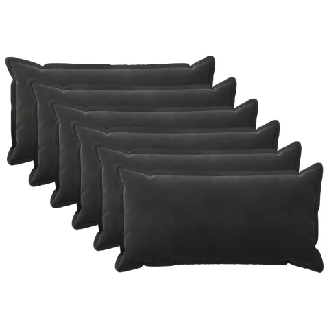 vidaXL Pernă cu pernă HOUTEN 6 buc. Negru Catifea