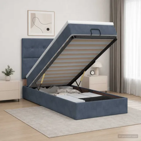 vidaXL Pat ottoman cu saltea Gri închis 80 x 200 cm Catifea