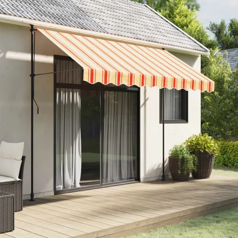 vidaXL Pânză de rezervă fald copertină, galben și portocaliu 280x20 cm dungi