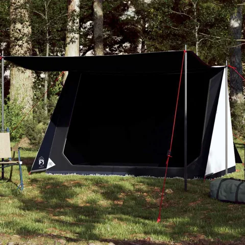 vidaXL Cort camping, 2 persoane, alb, țesătură opacă, impermeabil
