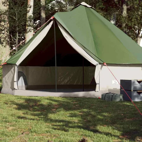 vidaXL Cort de familie Tipi pentru 8 persoane, verde, impermeabil