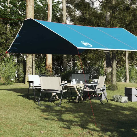 vidaXL Prelată de camping, albastru, 420x440 cm, impermeabilă