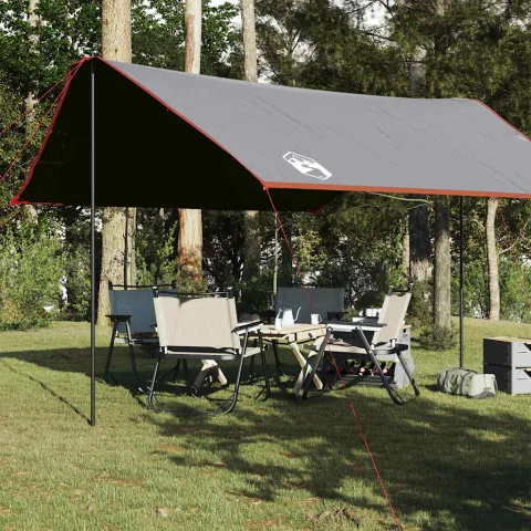 vidaXL Prelată de camping, gri și portocaliu, 430x380x210 cm, impermeabilă