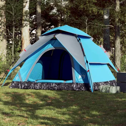 vidaXL Cort de camping cupolă 5 persoane, setare rapidă, albastru