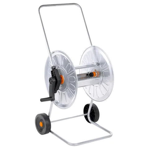 vidaXL Cărucior cu tambur pentru furtun 80 m 1/2" sau 50 m 3/4", oțel