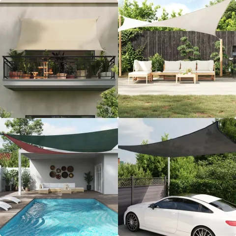 vidaXL Pânză parasolar gri deschis 3x4x4m HDPE 160 g/m² triunghiular