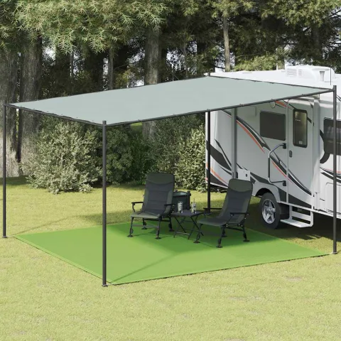 vidaXL Covor pentru cort, verde deschis, 400x400 cm, HDPE