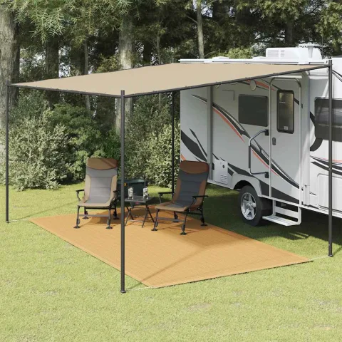vidaXL Covor pentru cort, nisipiu, 250x450 cm, HDPE