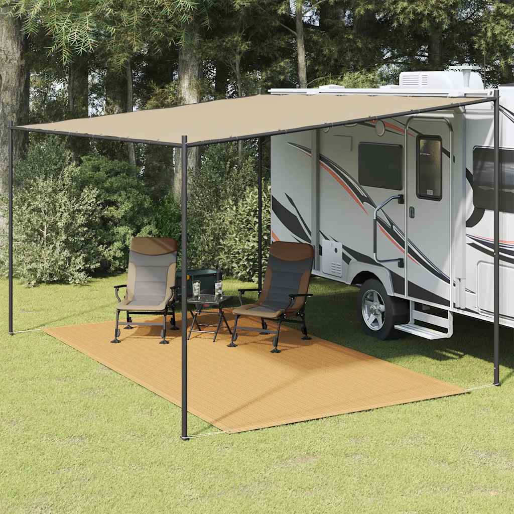 vidaXL Covor pentru cort, nisipiu, 250x450 cm, HDPE