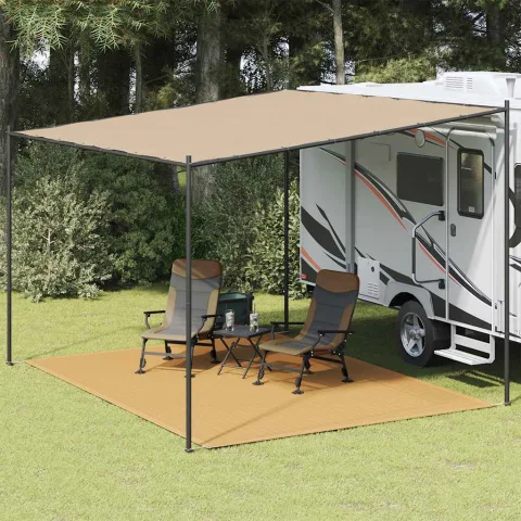 vidaXL Covor pentru cort, nisipiu, 300x400 cm, HDPE