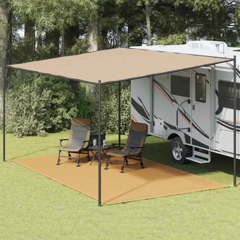 vidaXL Covor pentru cort, nisipiu, 300x600 cm, HDPE