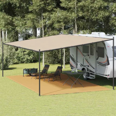 vidaXL Covor pentru cort, nisipiu, 400x700 cm, HDPE