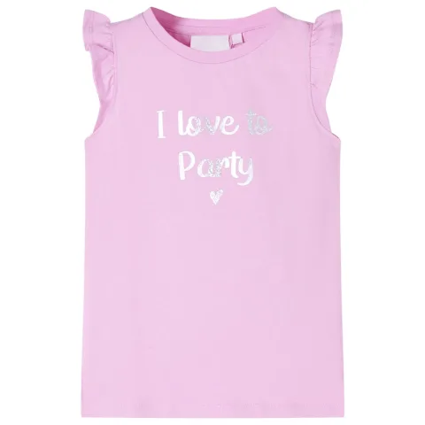 Tricou pentru copii cu mâneci cu volane, lila, 116