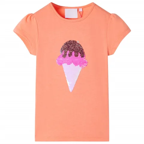 Tricou pentru copii, portocaliu neon, 128