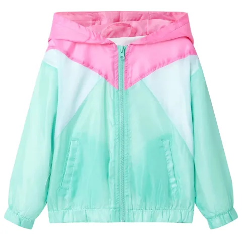Jachetă pentru copii cu glugă și fermoar, multicolor, 104