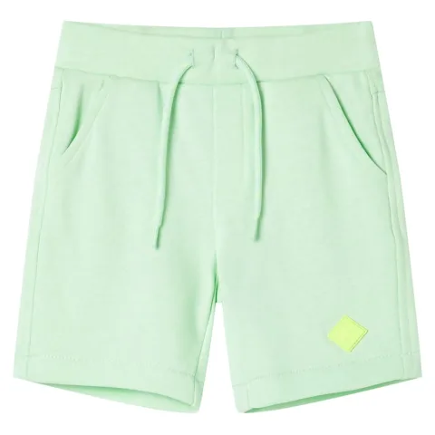 Pantaloni scurți pentru copii cu șnur, verde aprins, 128