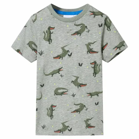 Tricou pentru copii, kaki deschis melanj, 140