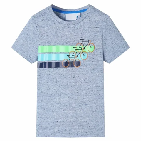 Tricou pentru copii cu mâneci scurte, albastru melanj, 140