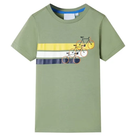 Tricou pentru copii cu mâneci scurte, kaki deschis, 116
