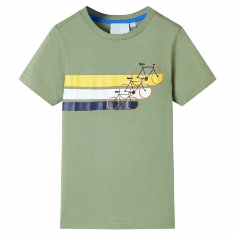 Tricou pentru copii cu mâneci scurte, kaki deschis, 128