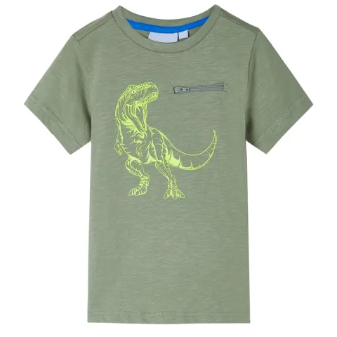 Tricou pentru copii cu mâneci scurte kaki deschis 104