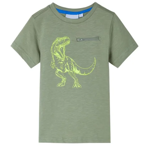 Tricou pentru copii cu mâneci scurte kaki deschis 116
