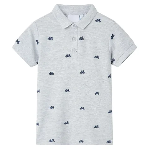 Tricou polo pentru copii,  gri melanj, 140