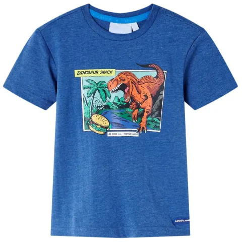 Tricou pentru copii, albastru închis melange, 116