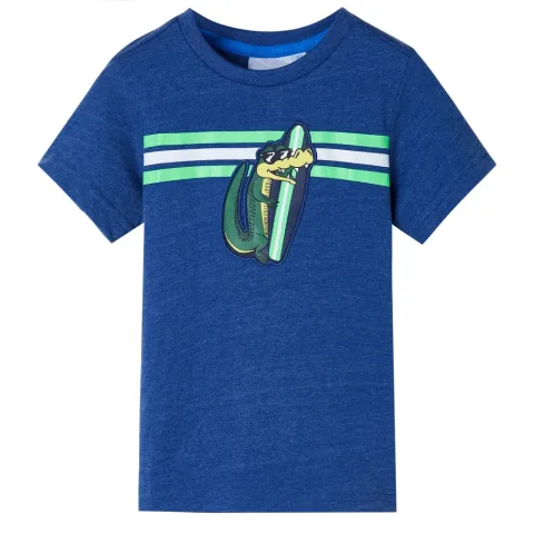 Tricou pentru copii, albastru închis melanj, 128
