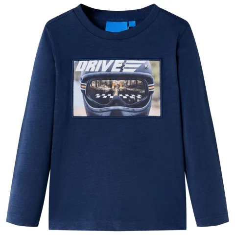 Tricou cu mâneci lungi pentru copii, bleumarin, 116