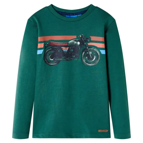 Tricou cu mâneci lungi pentru copii, verde, 128