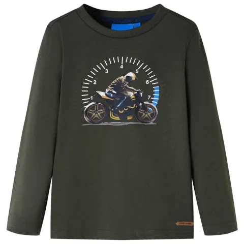 Tricou cu mâneci lungi pentru copii, kaki, 116