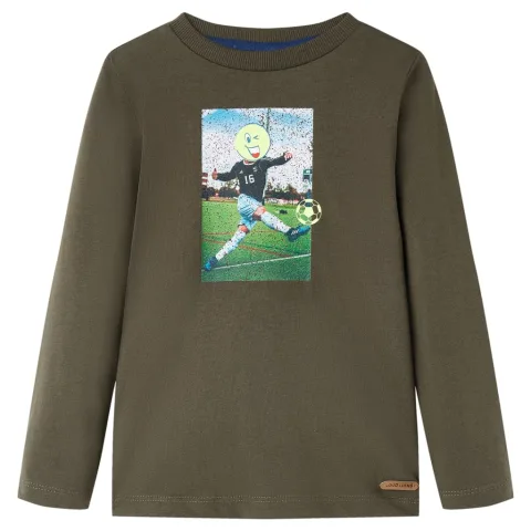 Tricou pentru copii cu mâneci lungi, kaki, 104