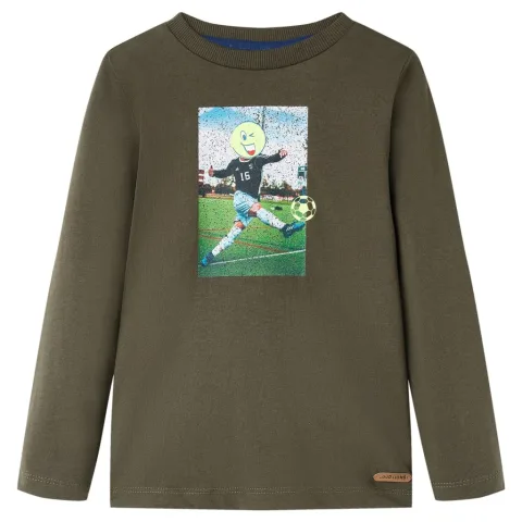 Tricou pentru copii cu mâneci lungi, kaki, 116