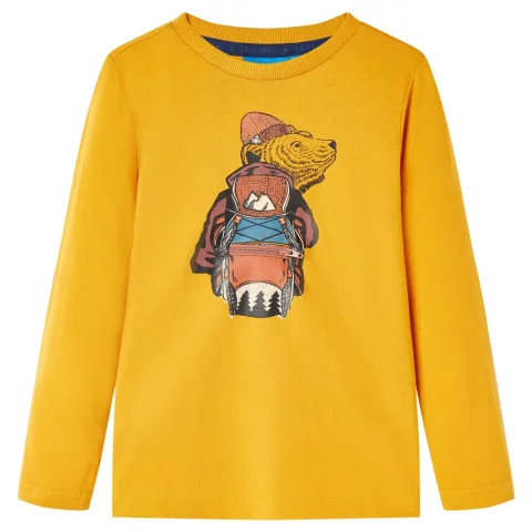 Tricou pentru copii cu mâneci lungi, ocru, 104