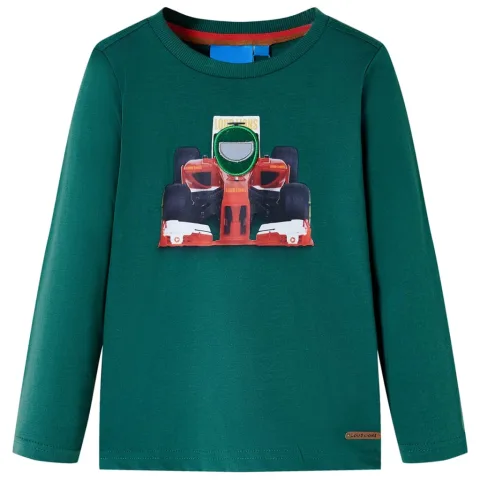 Tricou de copii cu mâneci lungi, verde, 128